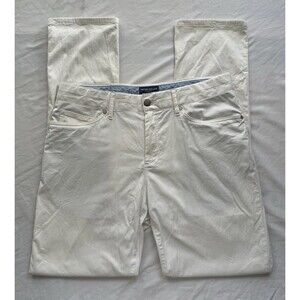 Peter Millar Collection Perfect Poplin Pants Size 34x31 White Golf Silk Bottoms